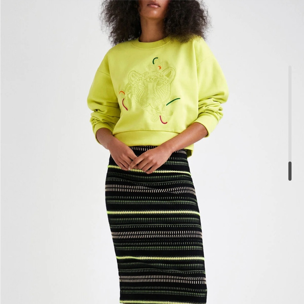 Desigual cropped yellow tiger sweater